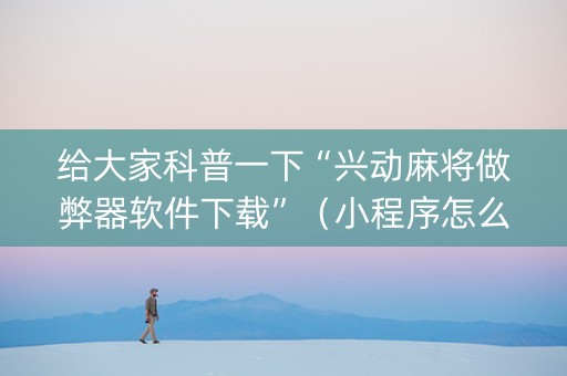 给大家科普一下“兴动麻将做弊器软件下载”（小程序怎么才会赢)