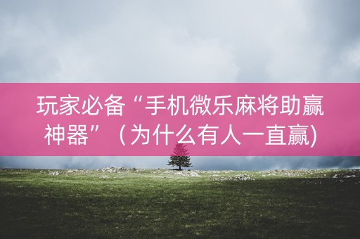 玩家必备“手机微乐麻将助赢神器”（为什么有人一直赢)