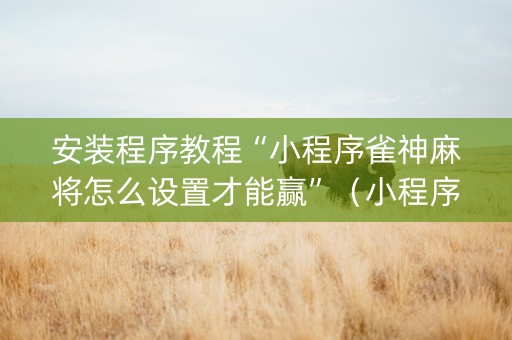 安装程序教程“小程序雀神麻将怎么设置才能赢”（小程序必赢神器)