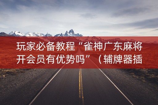 玩家必备教程“雀神广东麻将开会员有优势吗”（辅牌器插件购买)