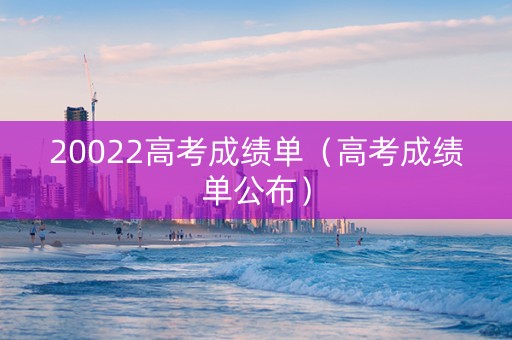 20022高考成绩单（高考成绩单公布）