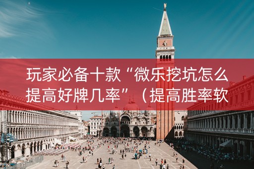 玩家必备十款“微乐挖坑怎么提高好牌几率”（提高胜率软件)