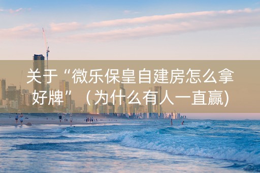关于“微乐保皇自建房怎么拿好牌”（为什么有人一直赢)