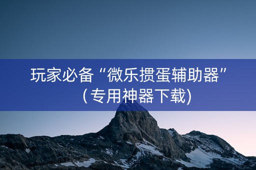 玩家必备“微乐掼蛋辅助器”（专用神器下载)