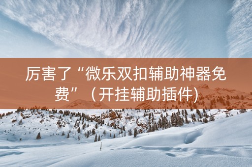 厉害了“微乐双扣辅助神器免费”（开挂辅助插件)