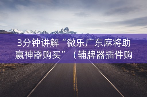 3分钟讲解“微乐广东麻将助赢神器购买”（辅牌器插件购买)