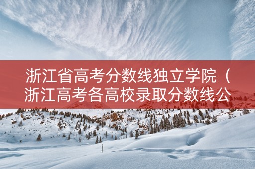 浙江省高考分数线独立学院（浙江高考各高校录取分数线公布）