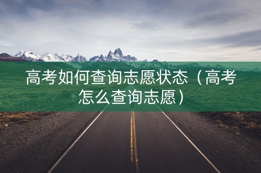 高考如何查询志愿状态（高考怎么查询志愿）