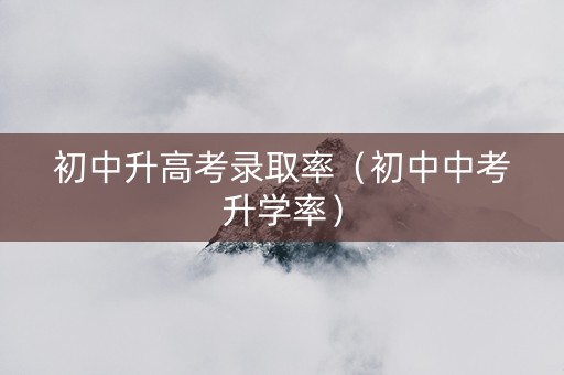 初中升高考录取率（初中中考升学率）