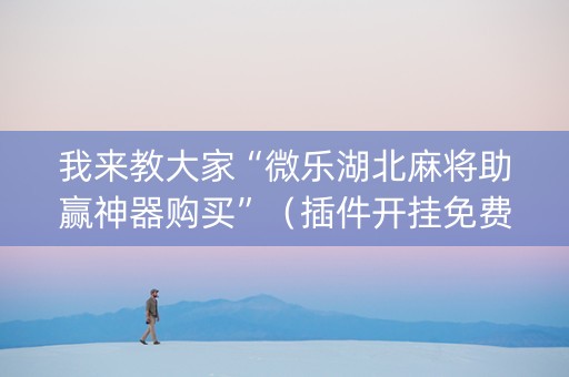 我来教大家“微乐湖北麻将助赢神器购买”（插件开挂免费AI)