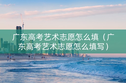 广东高考艺术志愿怎么填（广东高考艺术志愿怎么填写）