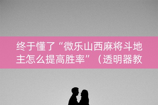 终于懂了“微乐山西麻将斗地主怎么提高胜率”（透明器教程)