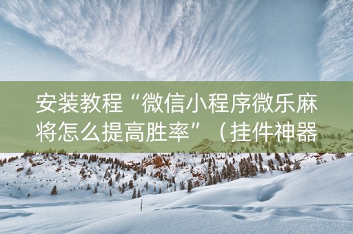安装教程“微信小程序微乐麻将怎么提高胜率”（挂件神器)