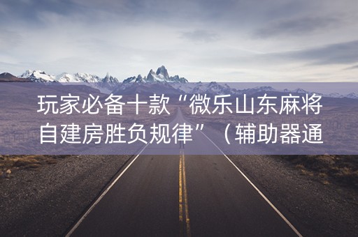 玩家必备十款“微乐山东麻将自建房胜负规律”（辅助器通用版)