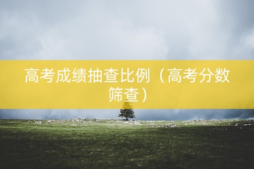 高考成绩抽查比例（高考分数筛查）