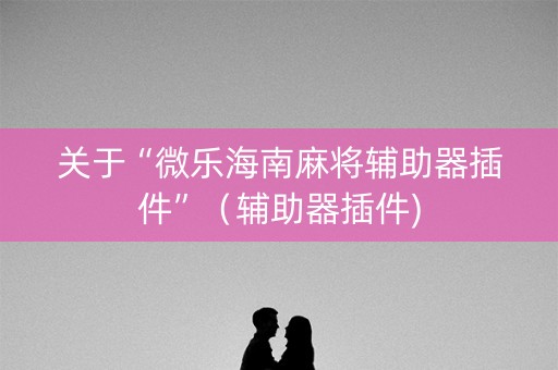 关于“微乐海南麻将辅助器插件”（辅助器插件)