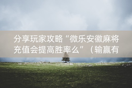 分享玩家攻略“微乐安徽麻将充值会提高胜率么”（输赢有什么规律)