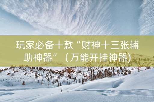 玩家必备十款“财神十三张辅助神器”（万能开挂神器)
