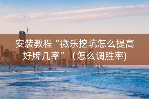 安装教程“微乐挖坑怎么提高好牌几率”（怎么调胜率)