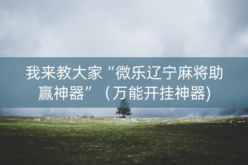 我来教大家“微乐辽宁麻将助赢神器”（万能开挂神器)