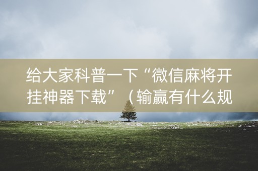 给大家科普一下“微信麻将开挂神器下载”（输赢有什么规律)