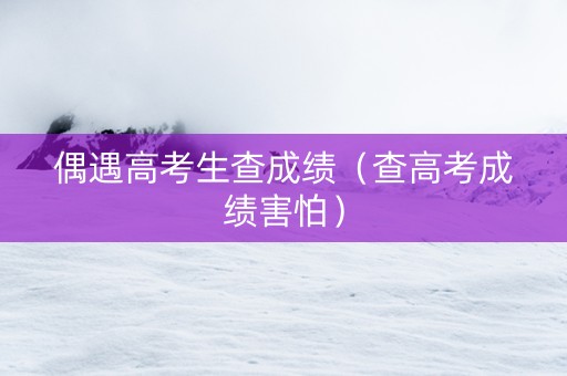 偶遇高考生查成绩（查高考成绩害怕）