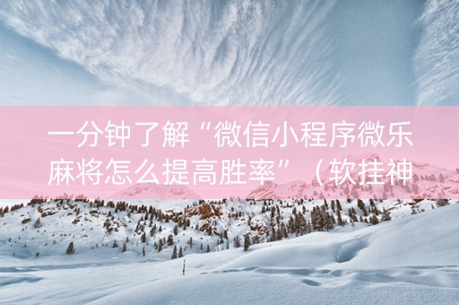 一分钟了解“微信小程序微乐麻将怎么提高胜率”（软挂神器)