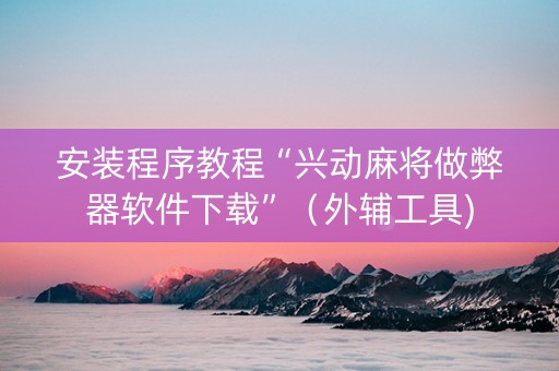 安装程序教程“兴动麻将做弊器软件下载”（外辅工具)
