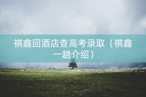 祺鑫回酒店查高考录取（祺鑫一趟介绍）