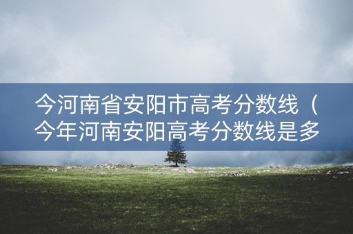 今河南省安阳市高考分数线（今年河南安阳高考分数线是多少）