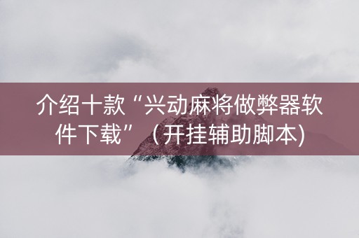 介绍十款“兴动麻将做弊器软件下载”（开挂辅助脚本)