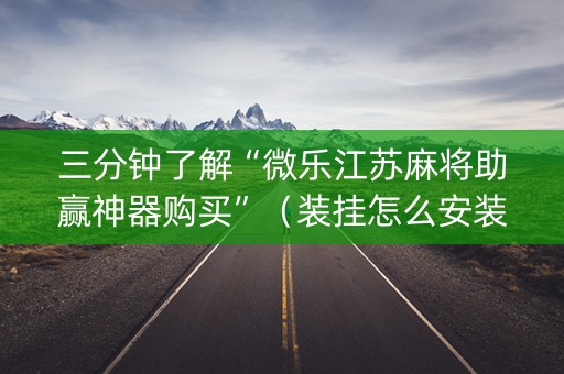 三分钟了解“微乐江苏麻将助赢神器购买”（装挂怎么安装)