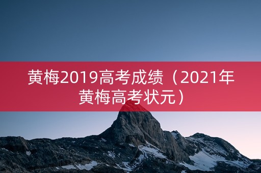 黄梅2019高考成绩（2021年黄梅高考状元）