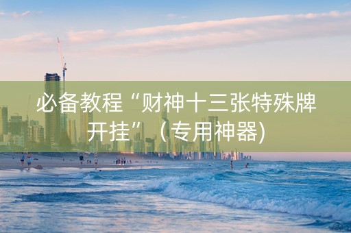 必备教程“财神十三张特殊牌开挂”（专用神器)