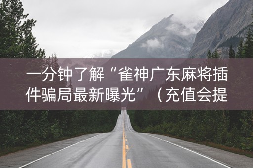一分钟了解“雀神广东麻将插件骗局最新曝光”（充值会提高胜率么)