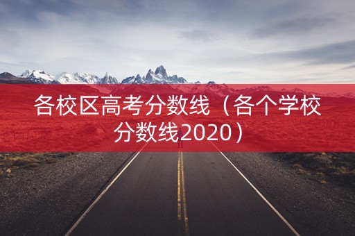 各校区高考分数线（各个学校分数线2020）