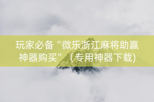 玩家必备“微乐浙江麻将助赢神器购买”（专用神器下载)