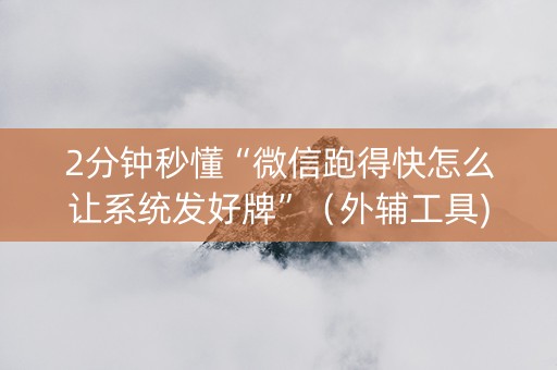 2分钟秒懂“微信跑得快怎么让系统发好牌”（外辅工具)