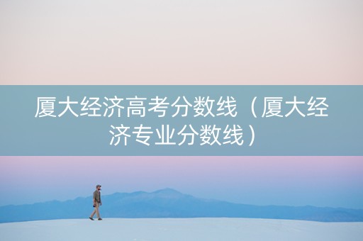 厦大经济高考分数线（厦大经济专业分数线）