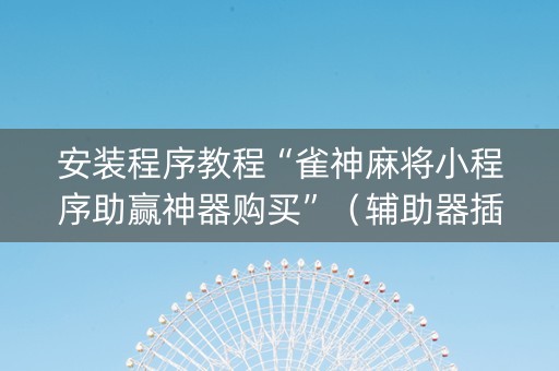 安装程序教程“雀神麻将小程序助赢神器购买”（辅助器插件)