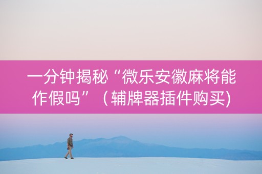 一分钟揭秘“微乐安徽麻将能作假吗”（辅牌器插件购买)