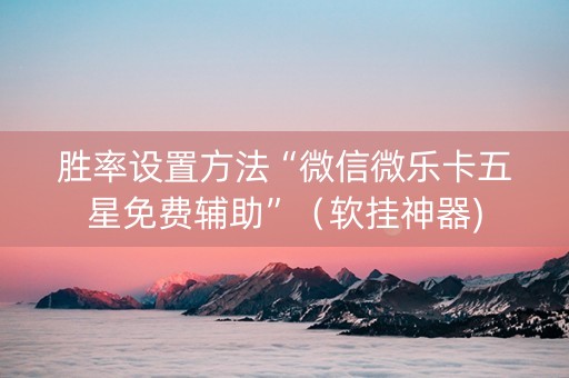 胜率设置方法“微信微乐卡五星免费辅助”（软挂神器)