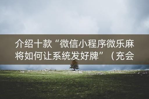 介绍十款“微信小程序微乐麻将如何让系统发好牌”（充会员胜率高)