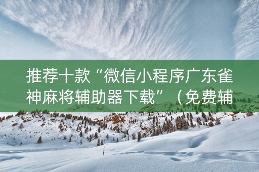 推荐十款“微信小程序广东雀神麻将辅助器下载”（免费辅助)