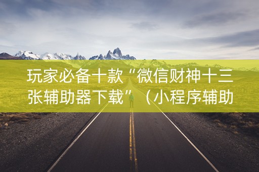 玩家必备十款“微信财神十三张辅助器下载”（小程序辅助软件)