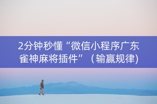 2分钟秒懂“微信小程序广东雀神麻将插件”（输赢规律)