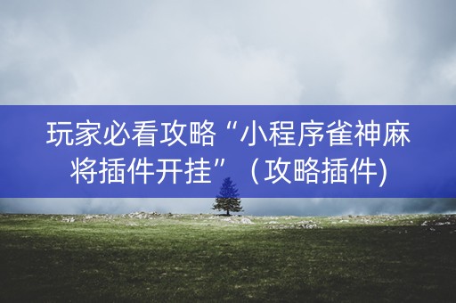 玩家必看攻略“小程序雀神麻将插件开挂”（攻略插件)