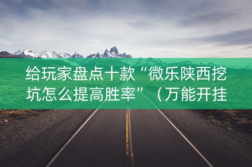 给玩家盘点十款“微乐陕西挖坑怎么提高胜率”（万能开挂神器)