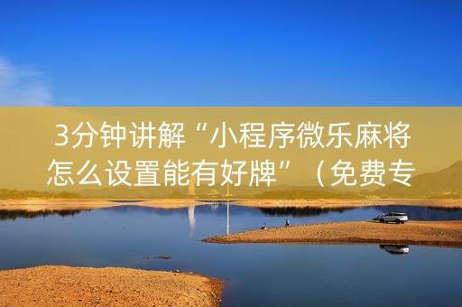 3分钟讲解“小程序微乐麻将怎么设置能有好牌”（免费专用神器)