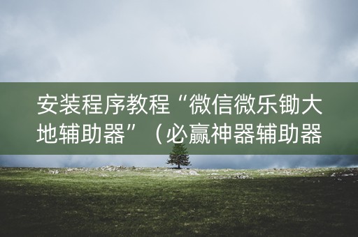 安装程序教程“微信微乐锄大地辅助器”（必赢神器辅助器)